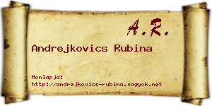 Andrejkovics Rubina névjegykártya